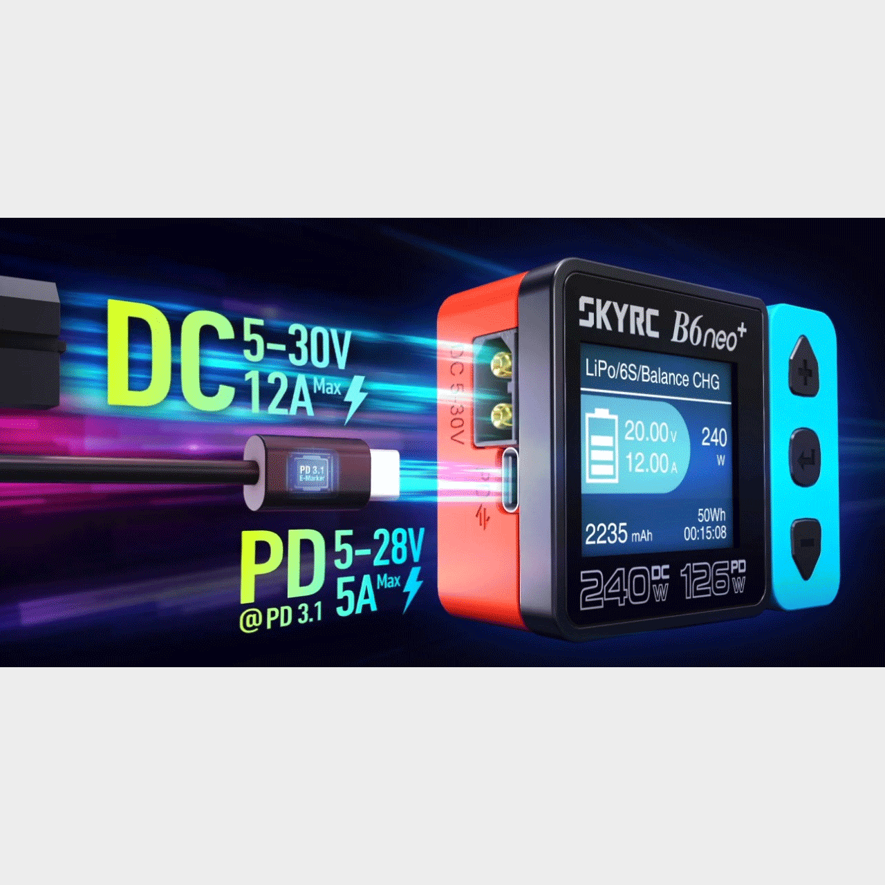 SkyRC B6 neo+ Smart Charger 240W 10A 6S LiPo/LiFe/LiIon/LiHV
