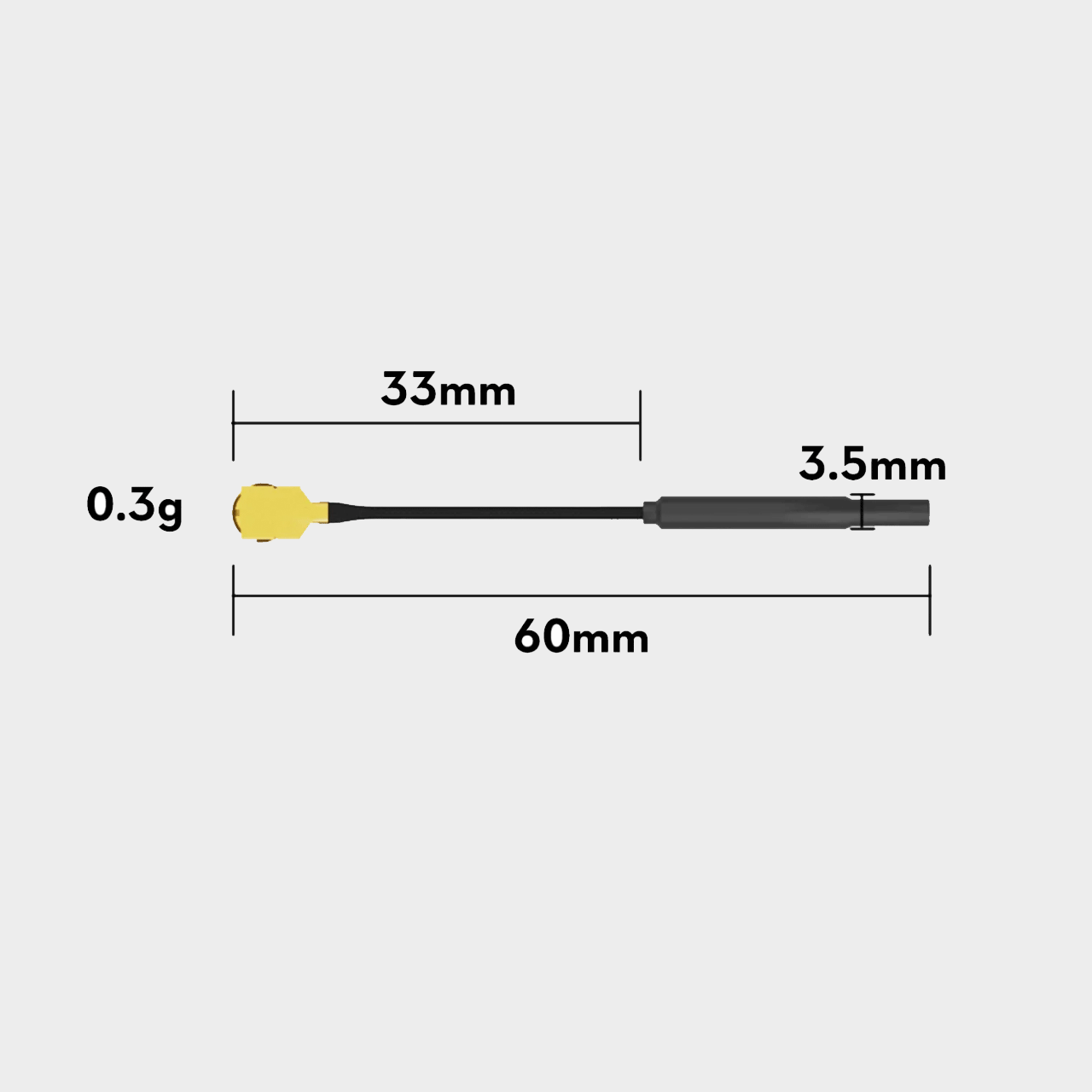 Pair of Light 5.8G 3dBi Brass Antenna UFL 60MM for VTX